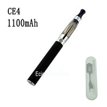 Electronic cigarette e-cigarette ego 1100mAh ce4 clearomizer starter kit with LED button & plastic case free shipping
