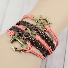 Free shipping New Fashion Exclusive bracelet Infinity love crosses Ancient silver bronze multi hand woven Sisters
