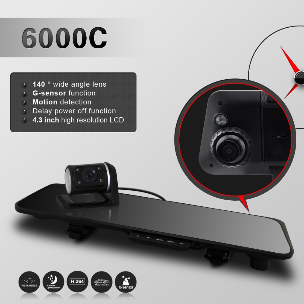 Купить новые 6000c hd1080p автомобиль dvr двойной объектив камеры ...