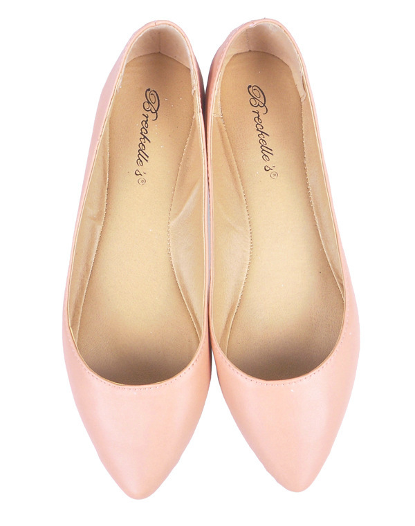 Spring New Arrivals Nude Pink soft Leather ballet flats big size women fashion shoes wholesale free