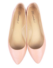 2014 New Arrivals Nude Pink soft Leather ballet flats big size women fashion shoes wholesale free shipping