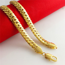 GC034 Perfect Fashion Jewelry For Men Hip-Hop 2014 New 24K Gold Plated Necklaces Gold Chain Necklaces High Quality Jewelry