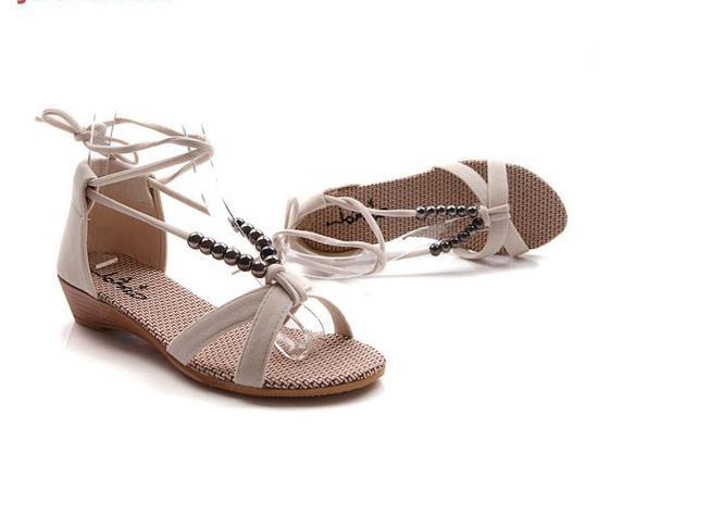 2014 summer new Bohemian Roman sandals women wedge sandals beaded lace ...