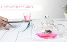 Free shipping CHINA classic handmade 600ml glass teapot piece set transparent flower tea set ETP003