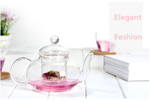 Free shipping CHINA classic handmade 600ml glass teapot piece set transparent flower tea set ETP003