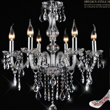 6 Bulbs European Candle Crystal Chandeliers Ceiling Bedroom Living Room Modern E14 Retail and Wholesale