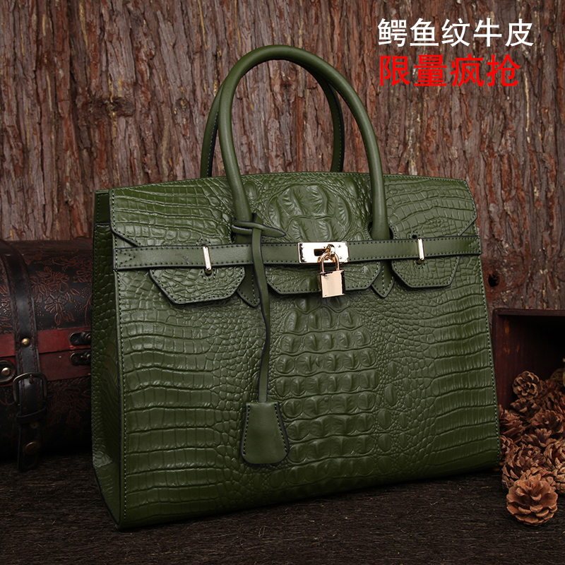 Fashion fashion platinum classic women s crocodile pattern handbag star heat