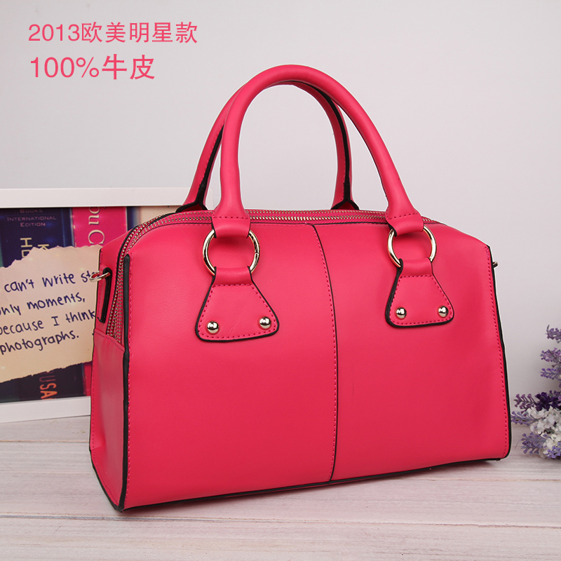 Cowhide women s bags 2014 fashion messenger bag handbag women s big bag bucket bag