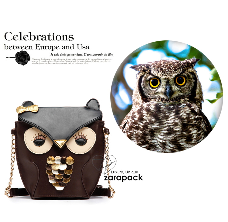 Vintage Night Owl Party Purse Owl Shape Crossbody Bag Tote SHOULDER BAG women handbag Black Brown