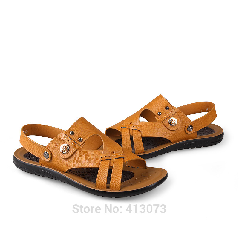 Alibaba China Sandals for Mens Microfiber PU Leather,Lightweight PU ...