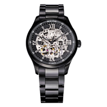 Hollow out military watches Full Black Steel watch fashion watch men mechanical hand wind watches men