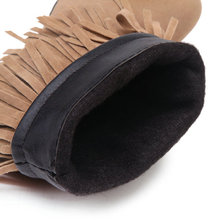 Women Fringed boots Big US Oversized 5 18 New 2014 Winter matte leather women shoes Spike