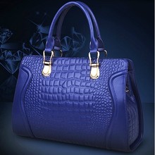 2014 women’s cowhide handbag portable one shoulder cross-body bag casual commercial genuine leather crocodile pattern handbag