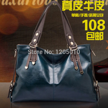 2014 wax genuine leather cowhide women’s handbag fashion women’s bags shoulder bag cross-body women’s handbag