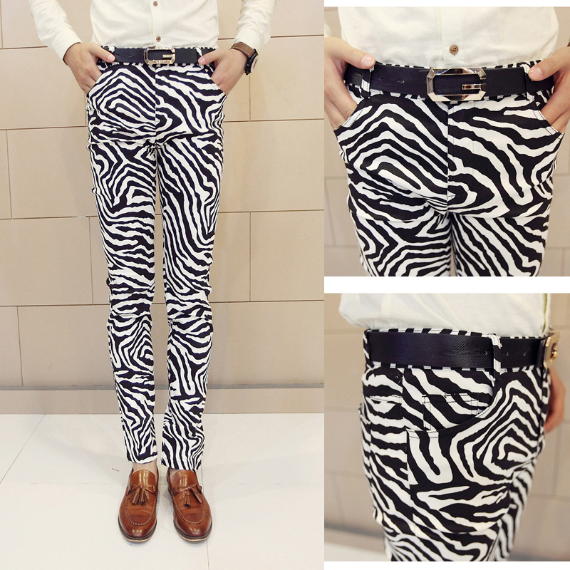 Printed Casual Pants Casual Zebra Print Pencil