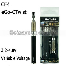 eGo-C Twist 650mAh/900mAh/1100mAh Variable Voltage Battery and CE4 Single E-cigarette Starter kit Free Shipping