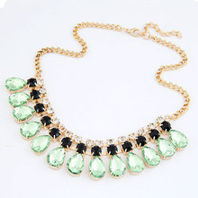 2014 Fashion Imitated Gemstone Jewelry Drop Maxi Collar Statement Necklaces Pendants Choker Collier for Women Mujer