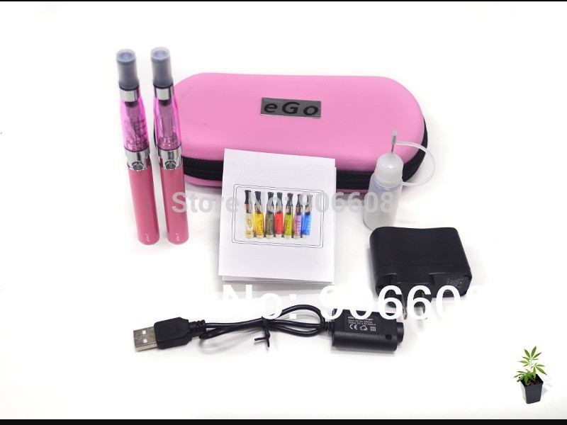 Ego CE4 Clearomizer Double Kits Battery 2pcs E Cigarette Zipper Case 2 Atomizers 2 ego t