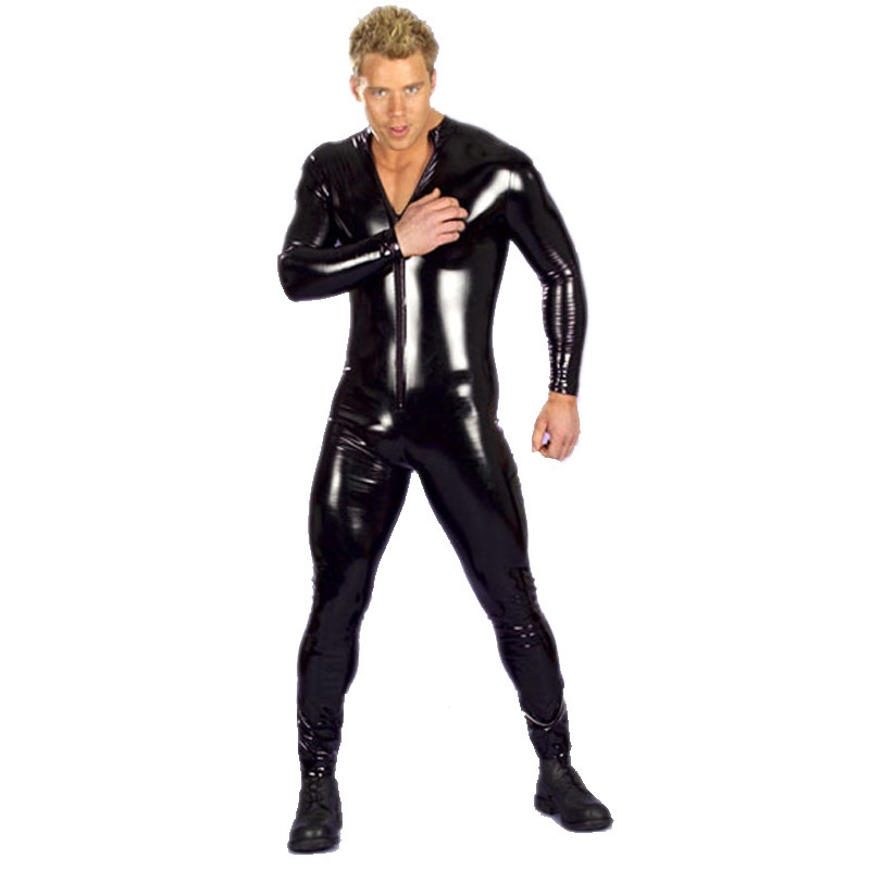 Free-Shipping-Sexy-strong-catsuit-wet-look-jumpsuits-font-b-PVC-b-font-Leather-Bodysuit-for
