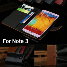 Hot Phone Case For Samsung Galaxy Note 3 Crazy Horse Leather Bags Covers Luxury Wallet Case