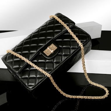 2014 women elegant genuine leather small bags black sheepskin dimond plaid messenger bag lady s Wristlets
