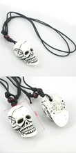 Free shipping 1pcs Tibetan Yak bone carving skull totem pendant talismans necklace Jewelry