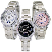 1PC Fashion Luxrious Women’s Ladies Girls Silver Jewelry Hours Quartz Diamond Wrist Watches, 3 Colors Available Free Ship