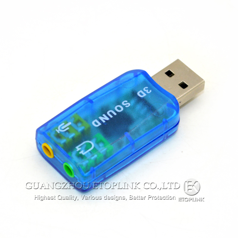 Купить Новый usb 3d звуковая карта микрофон динамик аудио адаптер ...