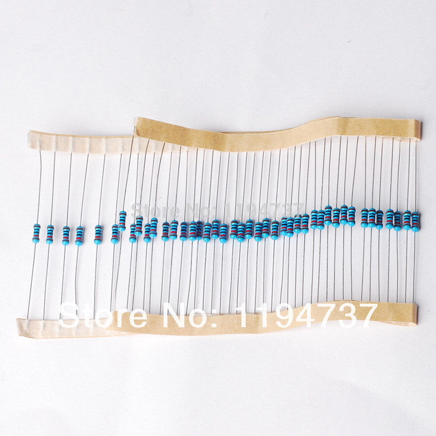Резистор STIME 2500pcs 50 1/4W 1% resistance metal film resistors diy 1 4w resistance metal film resistors blue 1200 pcs