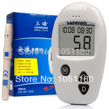 Free shipping Sannuo Glucometer with 10pcs test strips/lancet/Lancing pen blood glucose monitoring system Home tester