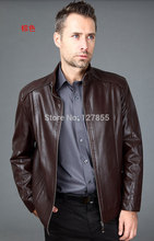 2014 Famous brand Men genuine leather jacket coat men genuine leather motorcycle jacket coat men leather coat M-XXXL