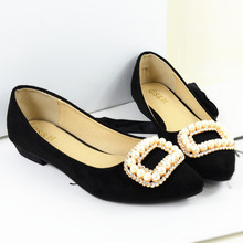 women flats shoes fashion exquisite pearl square flat tip driving women shoes flats 