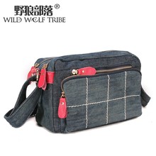 Wolf autumn and winter tribal women’s handbag one shoulder cross-body small vintage denim bag 002