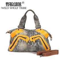Wolf women’s tribe handbag denim bag silver one shoulder cross-body portable one shoulder hot-selling 5166