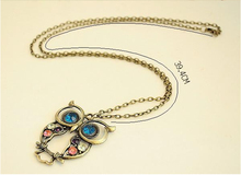 Euramerican Pop Fashion jewelry Cute owl pendant necklace Set drill and Engraving flower high quality Clothing