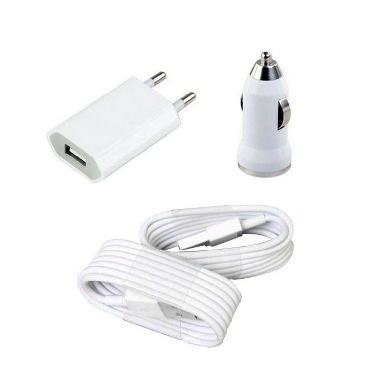 Home EU AC Wall Charger car charger 2 X USB cable for iPhone 5 5S for