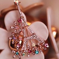 paris eiffel tower medals fashion pins clothes bijoux designer rhinestone brooches broche broach jewelry for women