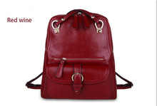 New 2015 women genuine leather backpack cowhide backpacks luxury famous brand backpack bags 8 colors 8920
