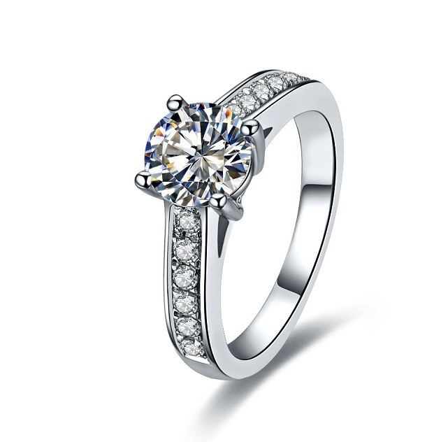... Ring Perfect Round Cut Synthetic Diamond Women Wedding Ring Promise