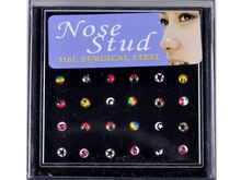 24pcs Wholesale Body Jewelry Nose Ring Piercing Nose Studs With Pad Mixed Style Cheap Price Free