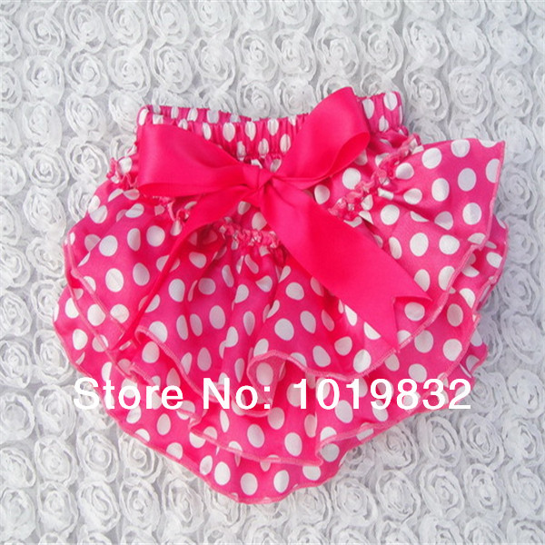 Baby Toddler Girls Stripe Polka Dot Bow Christmas Ruffle Bloomer Diaper Cover US