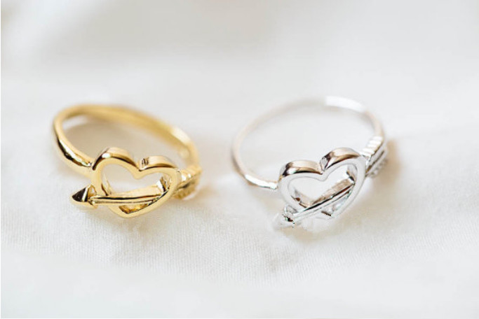 2014 New Design Ancient Cupid Arrow and Heart Shaped Finger Ring For Women Girl Lover Lucky