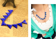 Free shipping Fashion jewelry Rhombus pendant of the necklace Yellow blue red colour
