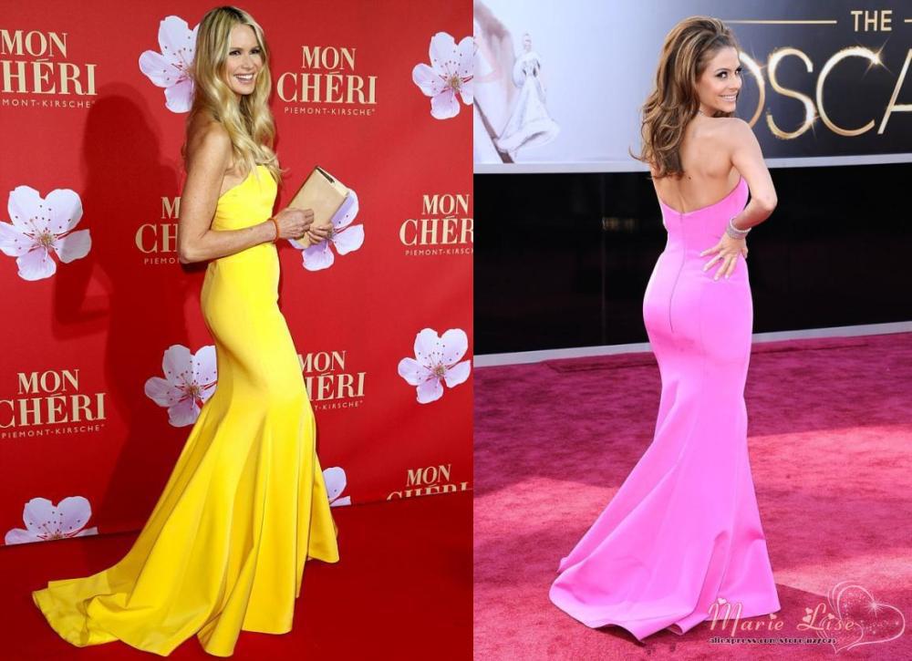 Red Carpet Celebrity Dress Backless Party Elegant Prom Gowns Full ...