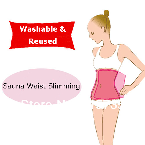 EMS FEDEX free Pink shape up sauna belts Tummy Firming Waist Slimming belly wrap 200pcs