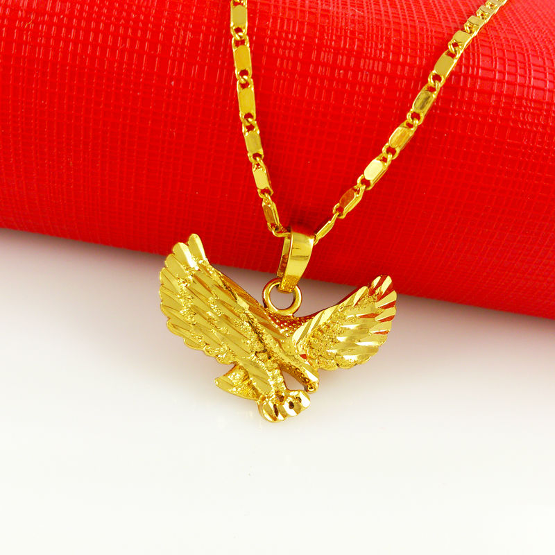 2014 New necklace Wholesale Free shipping 24k gold necklace eagle pendant necklace pendant fashion men s