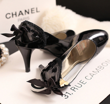 The New Summer and Spring 2014 Women Pumps sweet princess lace bow platform japanned Shoes leather