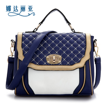 2014 new designal dimond plaid women’s leather handbag messenger bag  free shipping