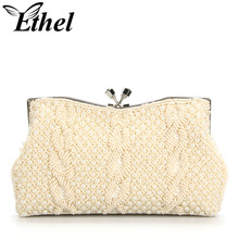 Ethel 2014 New Elegant Beaded Wedding Bride Bag One Shoulder Lady Handbag Sac a main Bolsas