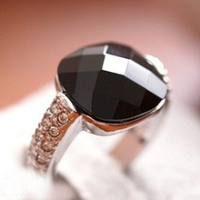 2014 New HOT Fashion Retro Black Agate Gem Imitation Diamond Rings For Women Wholesale XY R196